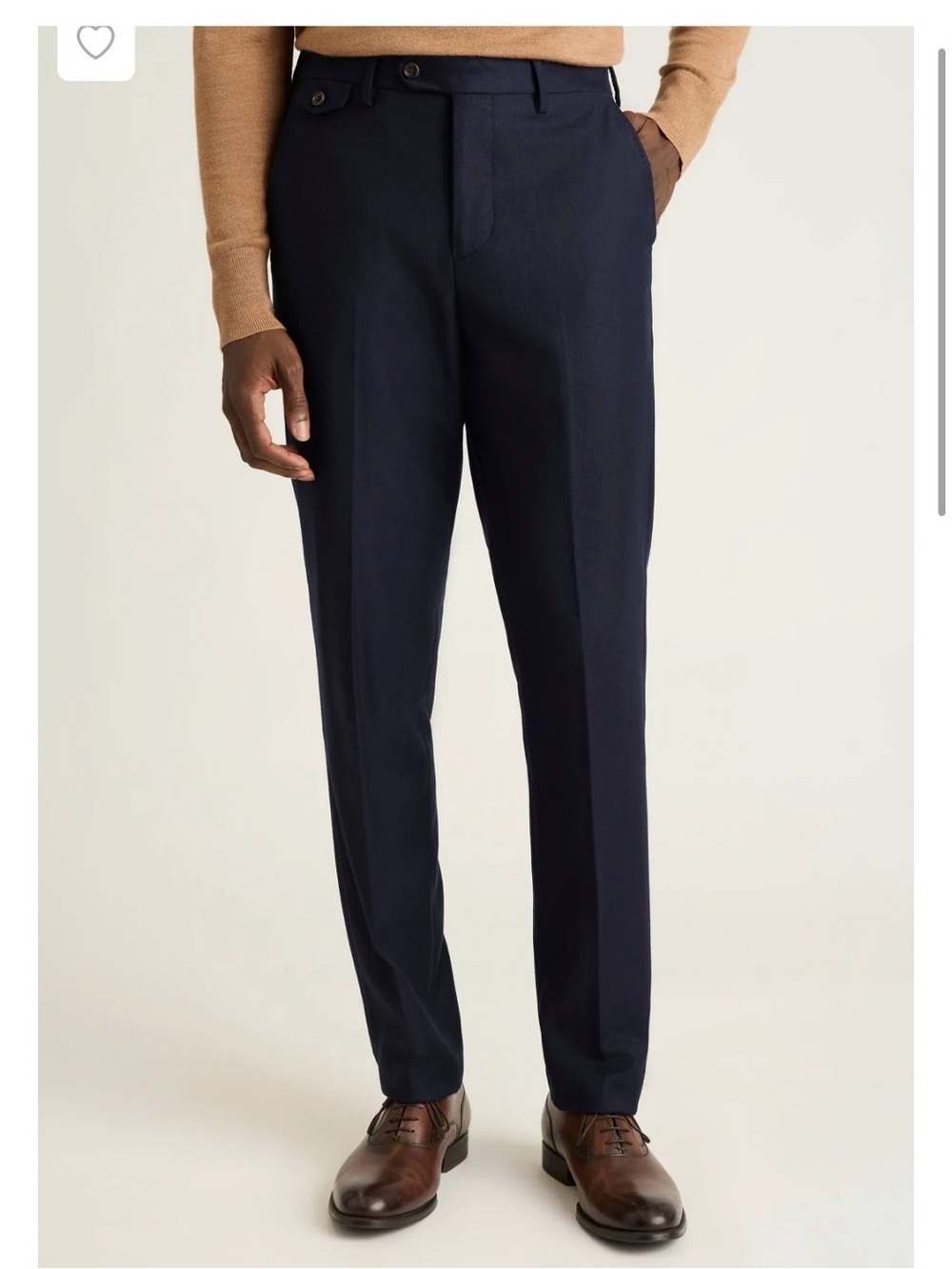 Bonobos Italian Brushed Wool Dress Pants, Navy, Size 32/32 Slim